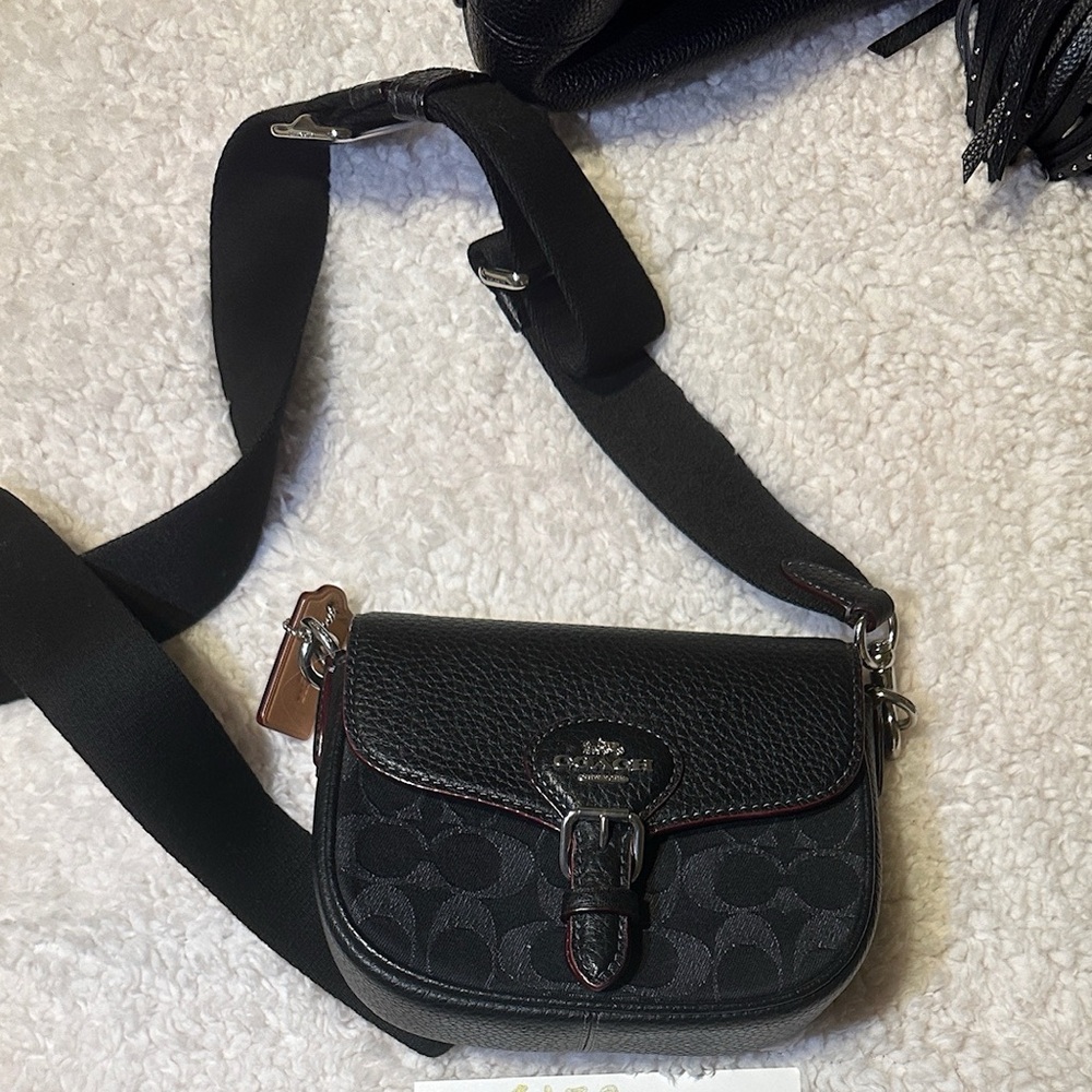 Coach Black and Silver Crossbody Bag